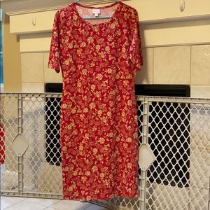LulaRoe Julia Dress Red Size Large
